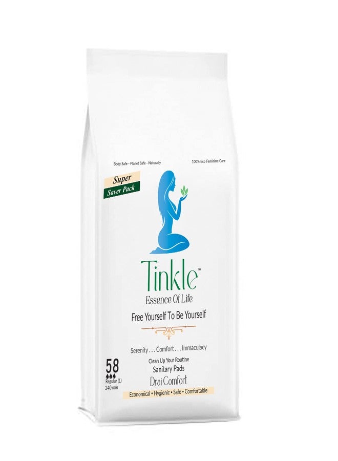 تنكل فوط صحية صغيرة تينكل (دراي كومفورت) للفتيات والمبتدئات والمراهقات والنساء | فوط صحية سميكة بأجنحة | فوط صغيرة للنساء في اليوم الأخير من الدورة الشهرية | فوط صحية لأول دورة شهرية للمراهقات | فوط صحية جافة للمراهقات أثناء الدورة الشهرية | فوط صحية مضادة للطفح الجلدي للمراهقات | حماية من الإفرازات والتنقيط والدورة الشهرية العادية والتسربات | كبير | 240 مم | 120 فوطة صحية للمراهقات - Image 1